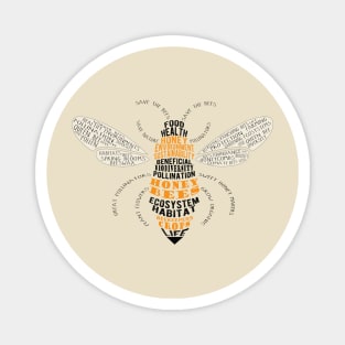 Honey Bee Word Cloud Magnet